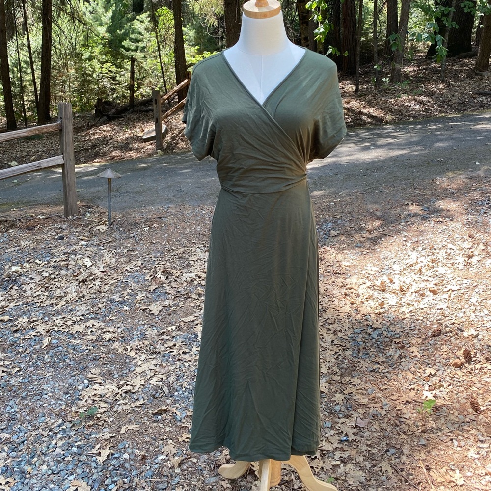 Dark Green Wrap Dress